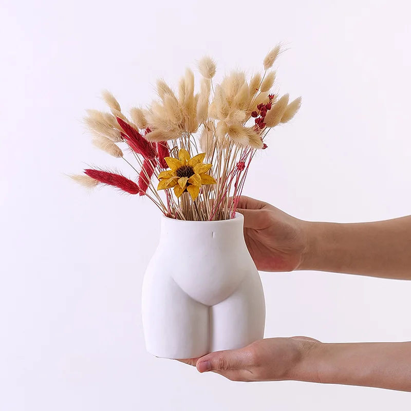 Ceramic Human Body Shape Vase Nude Naked Girl Butt Ceramic Flower Vase Flower Arrangement Modern Home Creative Decoration 4