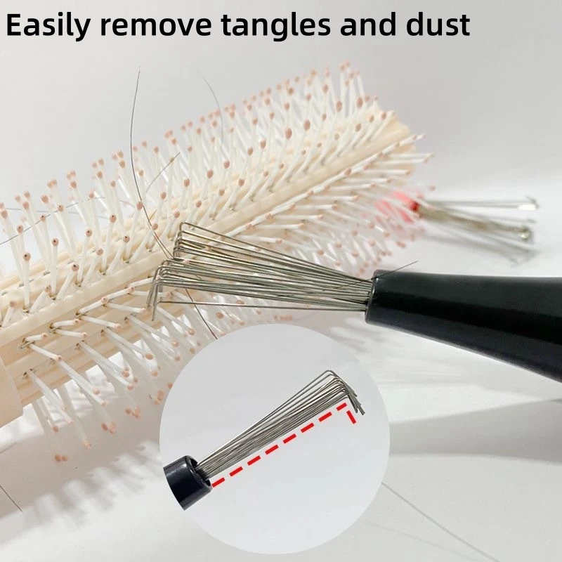 Description Picture 2 of item2pcs Comb Hair Brush Cleaner Plastic Handle Cleaning Brush Remover Embedded Beauty Tools Cleaning Products Cleaning Supplies