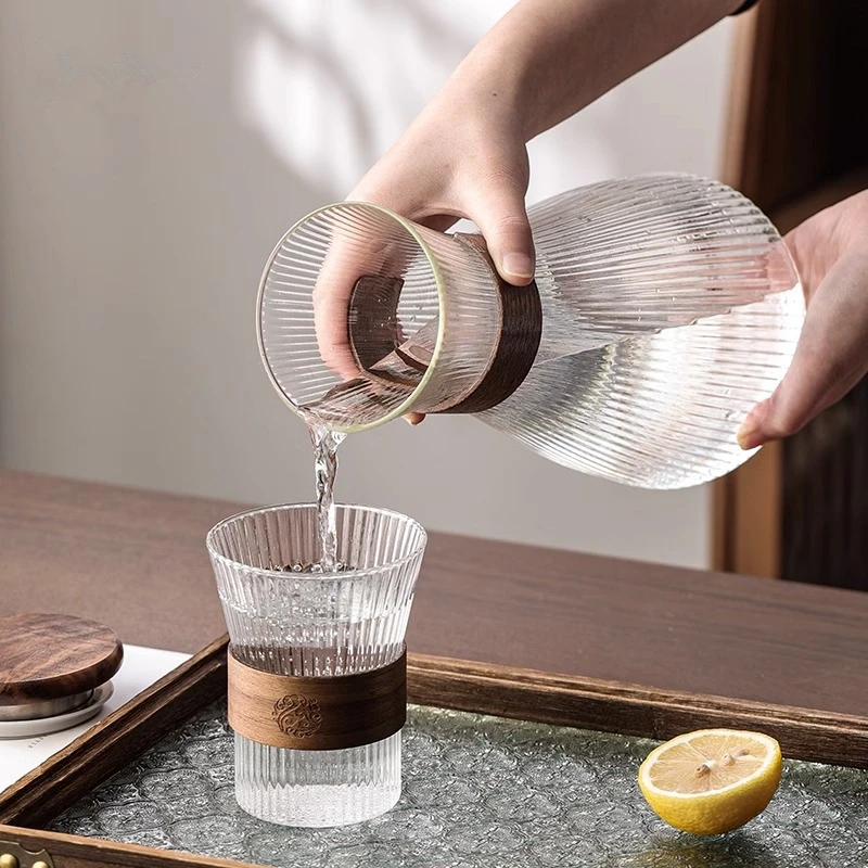 Creative Heat-Resistant Glass Cup Set Water Kettle Bottle Flower Tea Juice Cup