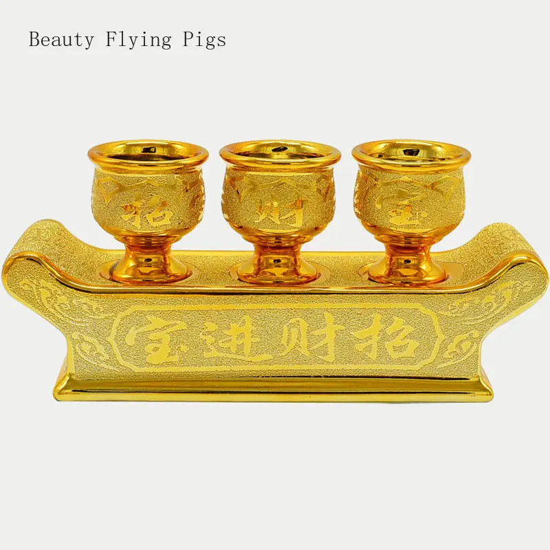 

Ceramic three supply cups, five supply cups, household Buddhist temples, temples, household offerings and decorations