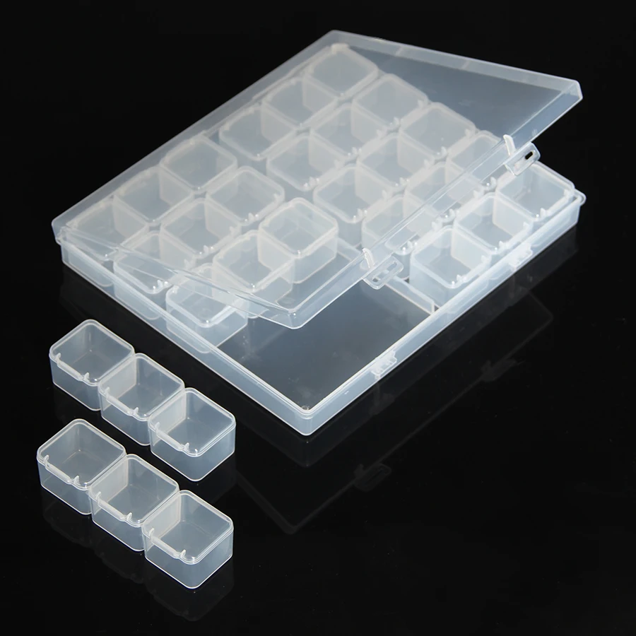 

New 30 Grid Plastic Storage Box Diamond Painting Jewelry Drill Big Bead Organizer Craft Embroidery Mosaic Container Accessories