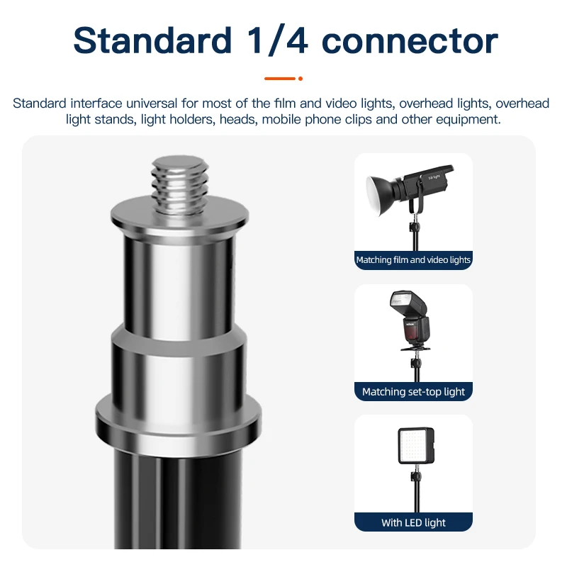 COMAN MT60 1.9M Extendable Photography Light Stand Adjustable With 1/4'' Screw Folding Studio Lighting Stand For Strobe Light