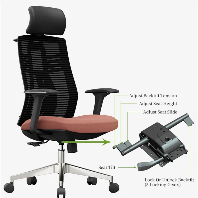 New Design 4d adjustable swivel Mesh executive office chair high back Ergonomic office Chair with lumbar support
