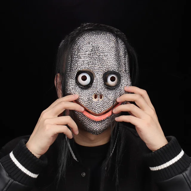 Halloween Horror Momo Diamond Cosplay Máscara, Cara do Fantasma Assustador,  Demônio Hacking Jogo, Máscaras Plásticas, Decoração da Festa, Costume Props  - AliExpress