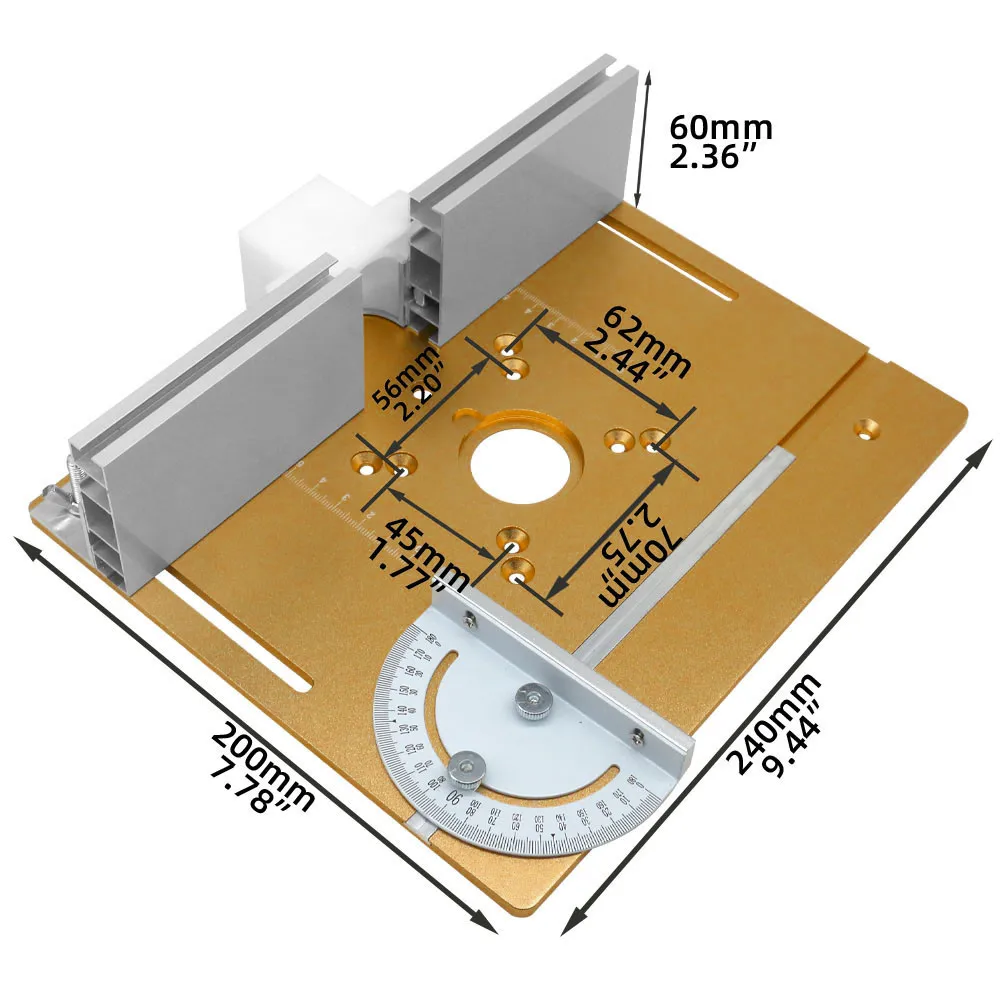 

Router Table Insert Plate Aluminum Multifunctional Woodworking Electric Wood Router Flip Plate for Working Benches Router Plate