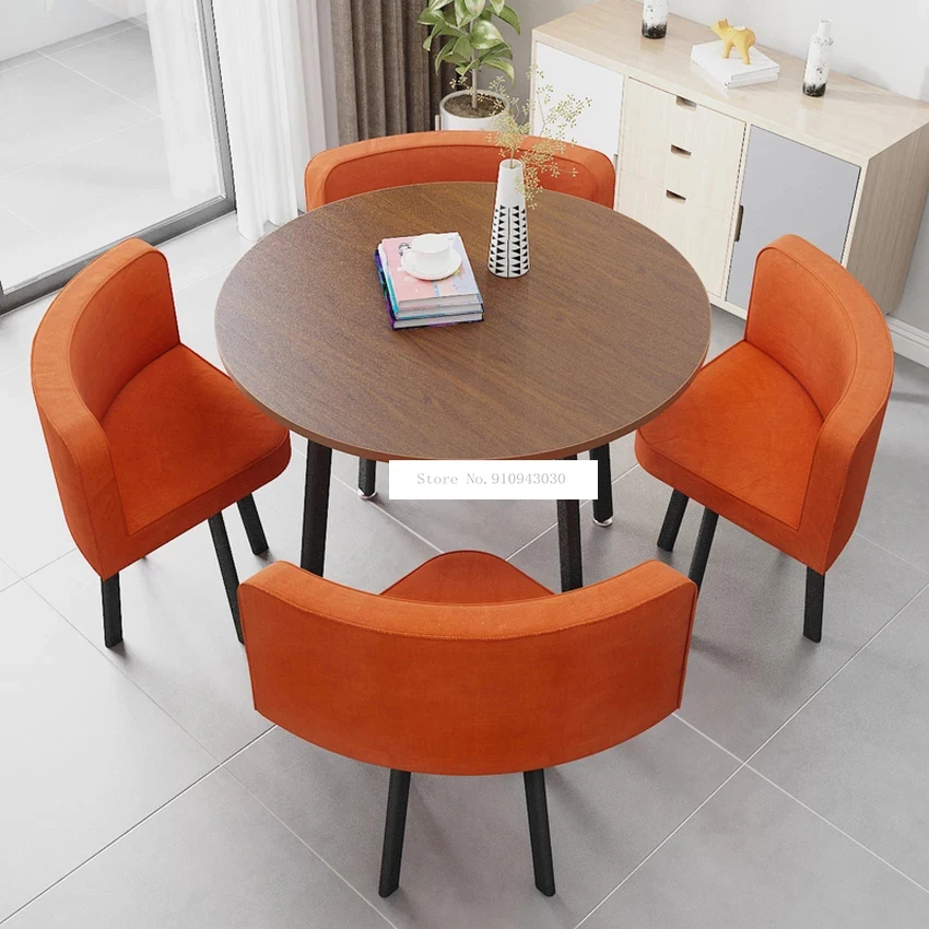 90CM 4 Person Coffee Table With chair Combination Negotiation Reception Table Set Drinking Shop Leisure Round/Square Tea