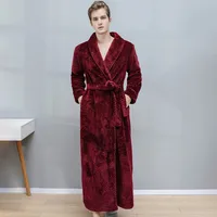 Warm Winter New Bathrobe Fleece Sleepwear Women Men Thicken Robe Kimono Dressing Gown Men Shower Robes Loose Home Clothes 4