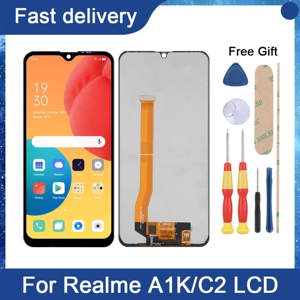 

AiNiCole 6.1'' For OPPO A1K CPH1923 LCD Display Touch Screen Digitizer Assembly OPPO Realme C2 RMX1941 LCD Screen Replacement