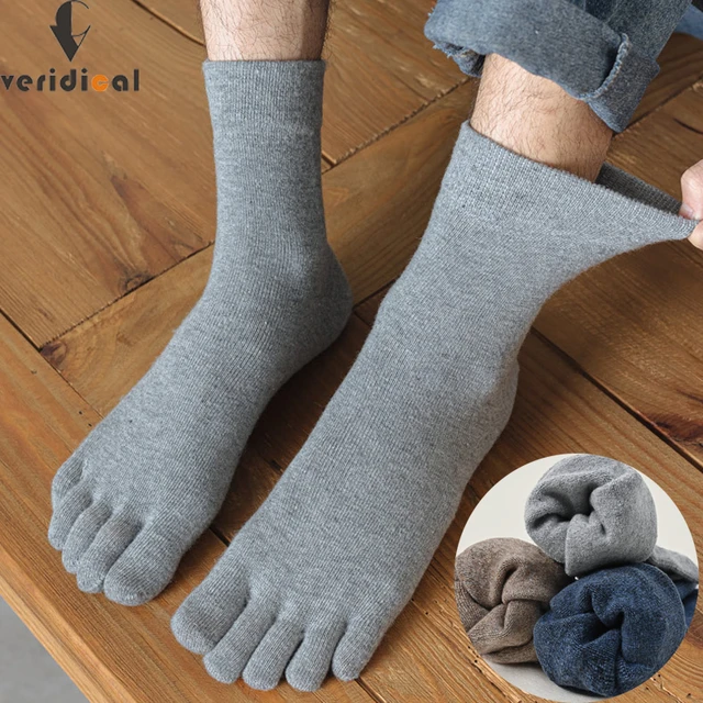 5 Pairs Winter Wool Toe Short Socks Man Solid Soft Elastic