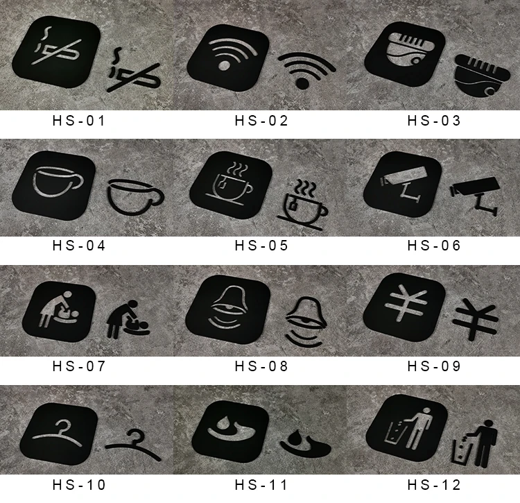 Description Picture 6 of itemToilet Signs Hollow Squatting Reminder Signage Doorplate Warm Reminders Indicator Plaque Plate Bathroom WC Wall Door Sticker
