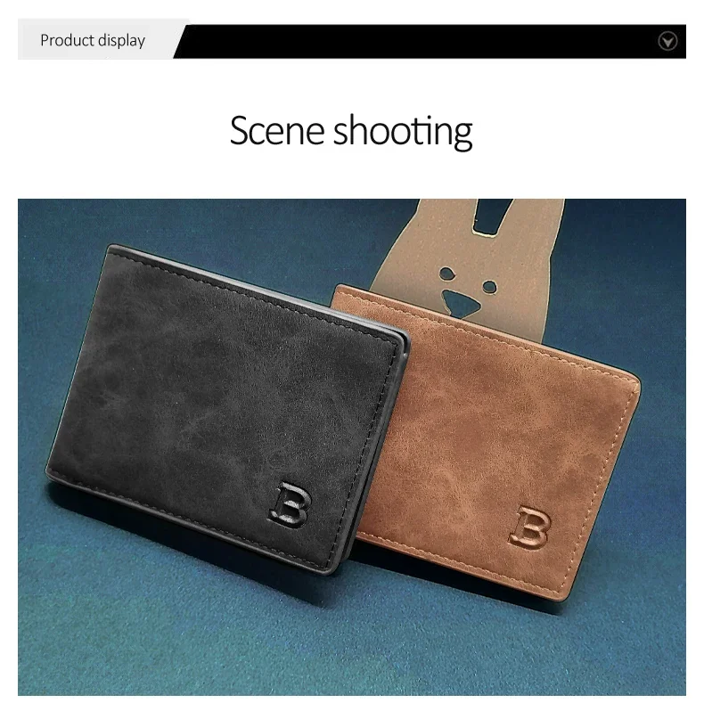 Münzfach-Halter-Geldbörse mit Reißverschluss für Herren, klassisch, hochwertiges PU-Leder, Business-Geldbörse, minimalistisch, dünn, kurze Kartenhalter-Geldbörse – Detail 10