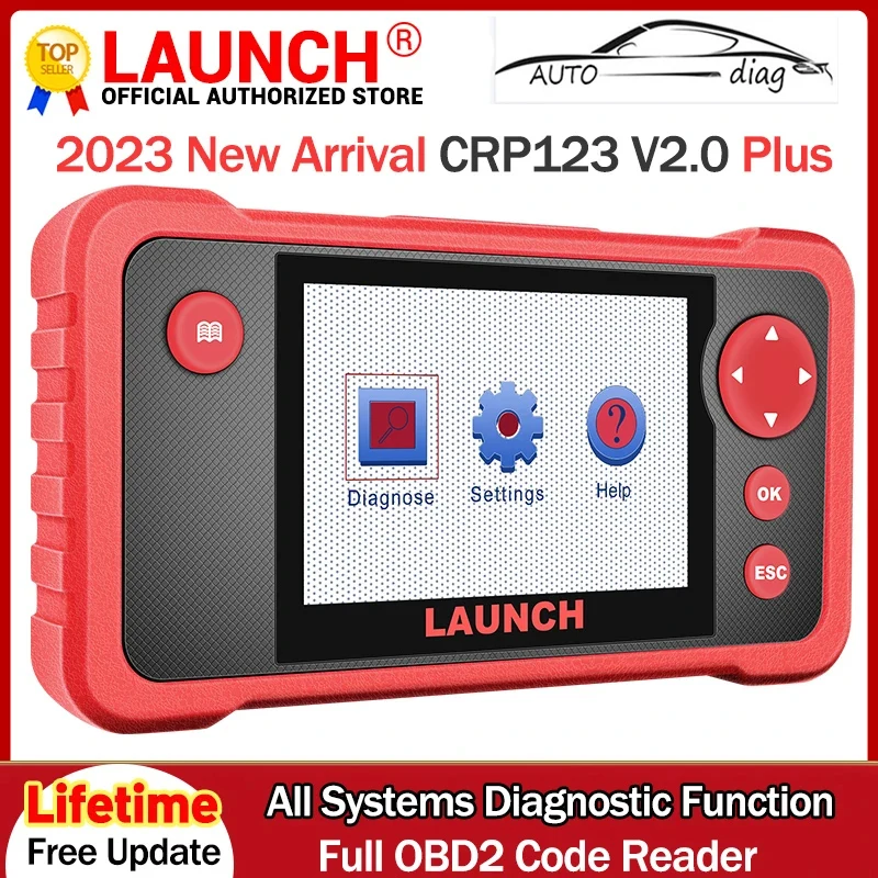 

Диагностический сканер LAUNCH CRP123 V2.0 Plus, OBD2 сканер для считывания кодов, пожизненное бесплатное онлайн обновление