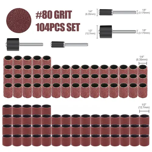 CMCP Sanding Drum Set Grit #80 #100 #120 Dremel With Sanding Mandrels Sanding Bands For Dremel Rotary Tools Abrasive Tools - Image 17