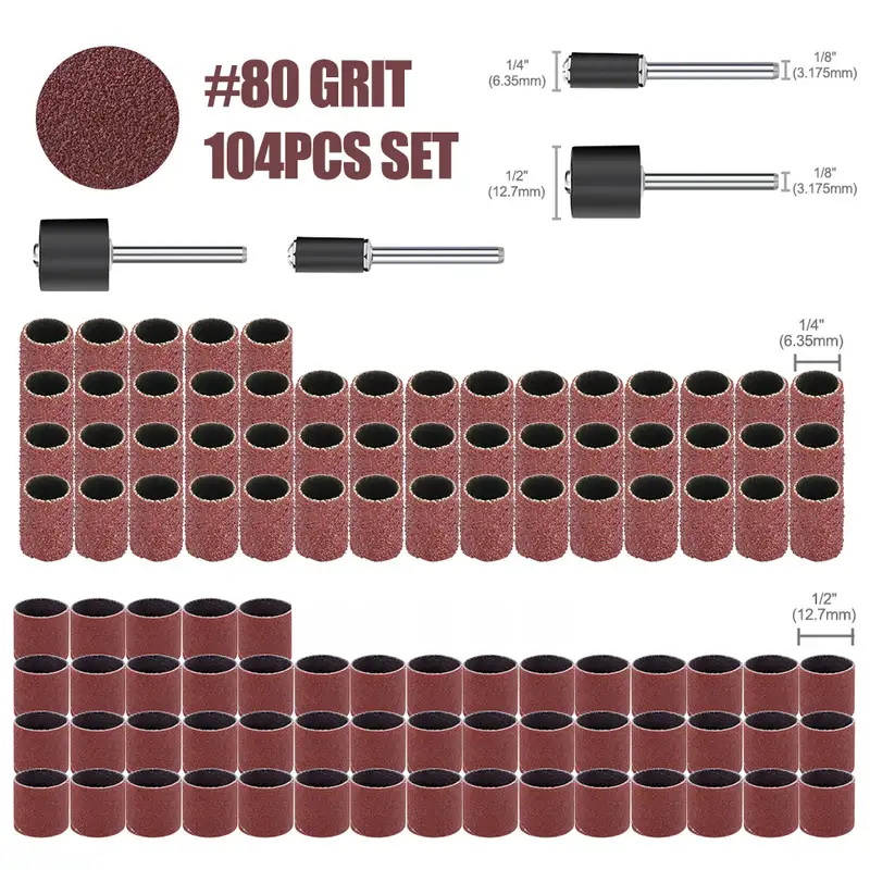 CMCP Sanding Drum Set Grit #80 #100 #120 Dremel With Sanding Mandrels Sanding Bands For Dremel Rotary Tools Abrasive Tools - Image 17