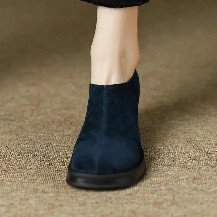 New Fashion Women's Spring and Autumn Shoes Ladies' Thick Bottom Shoes Luxury Lefse Shoes Platform Shoes Square Head High Heels