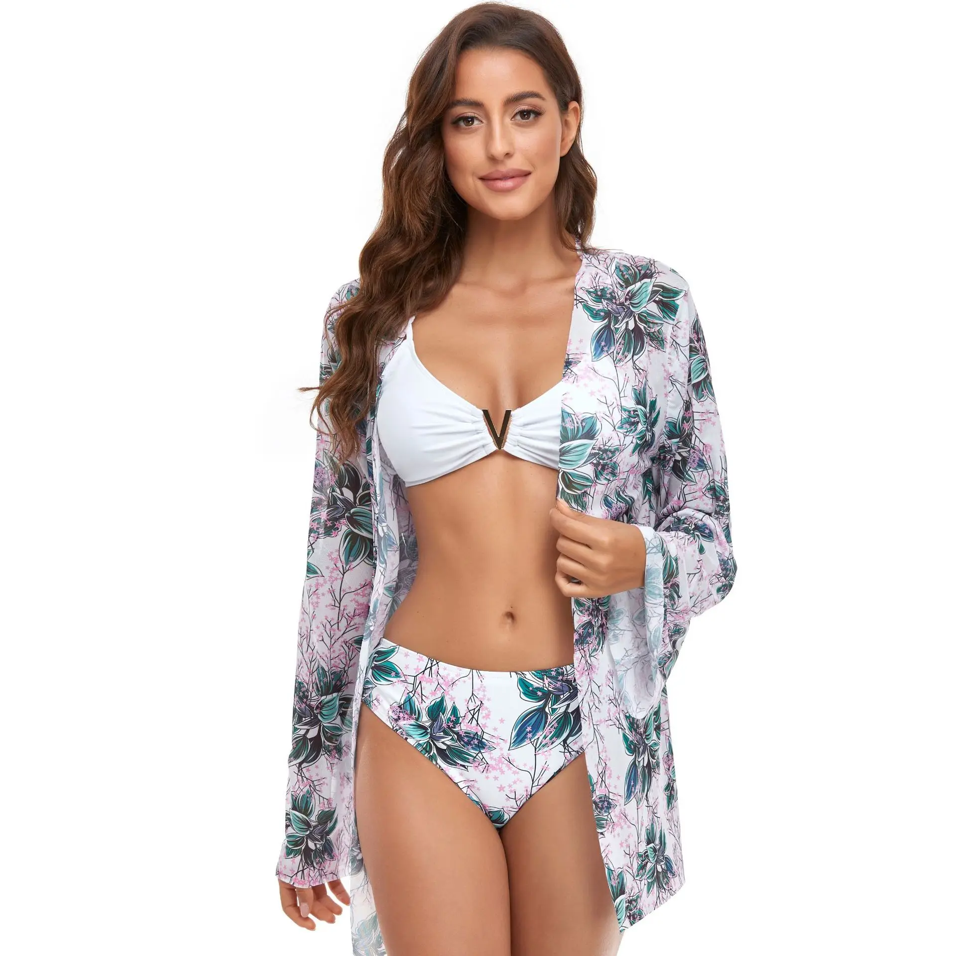2023 New Bikini Beach Skirt Tunics for Beach Cover up Swimsuit Women Ruffle Biquini Bathing Suit Summer Beach Wear Swim Suit
