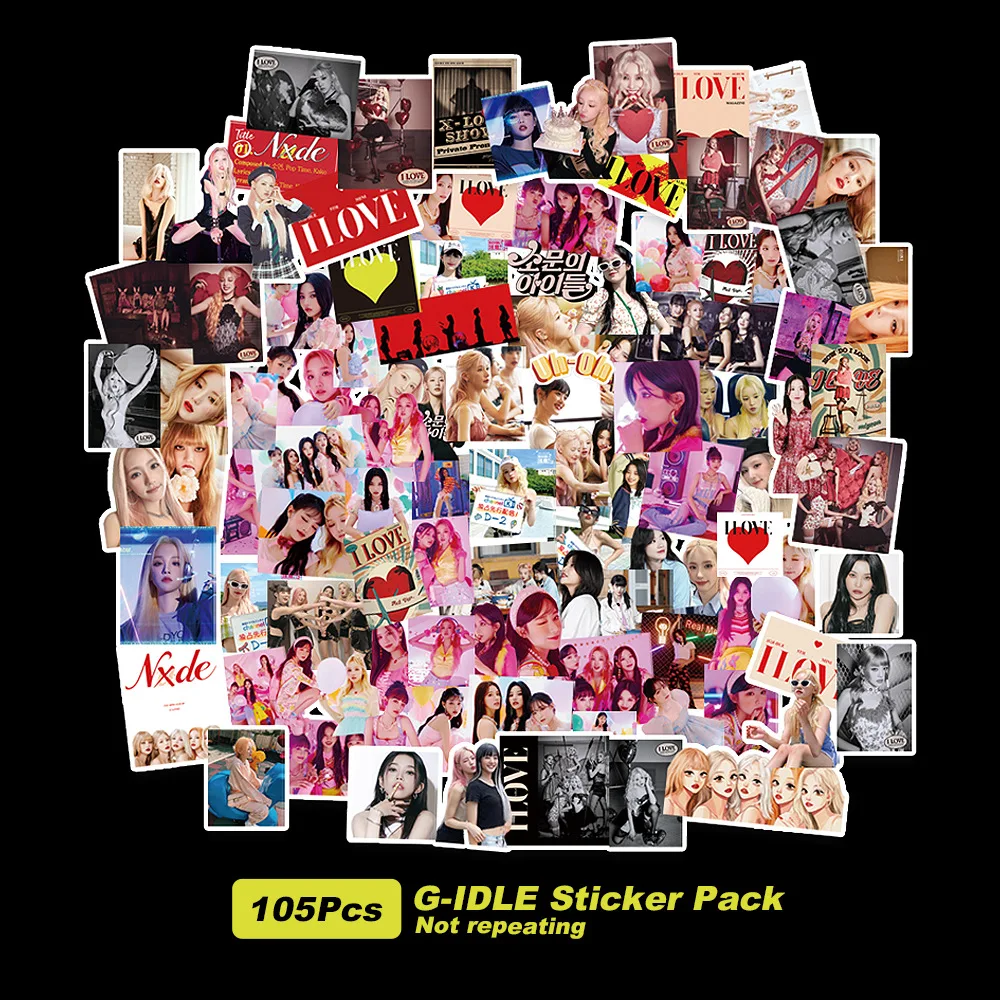 

105pcs/set Kpop GIDLE Character Stickers High Quality Poster photo album I LOVE G-I-DLE Stickers