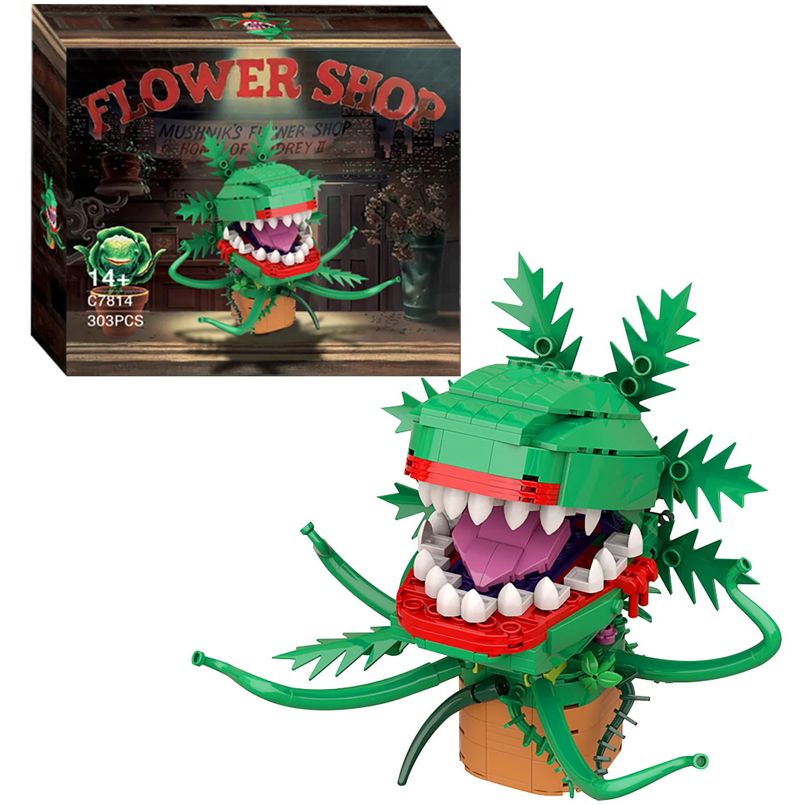 

Audrey II Building Blocks Set, Piranha Flower Little Shop of Horrors Building Kit, Cannibal Flower Toys Gifts for Kids Adult