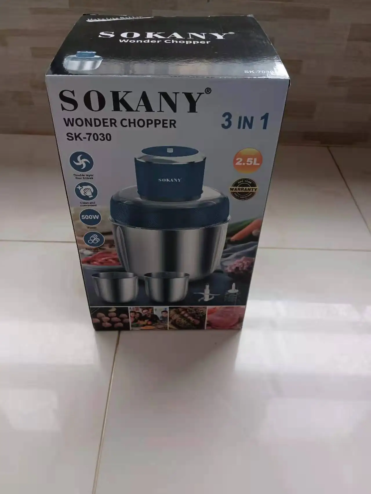 Meat Grinder with 2 Stainless Steel Bowls, 500W Electric Food Processors, Bi-Level Bladesand Spatula for Baby Food, Meat 5