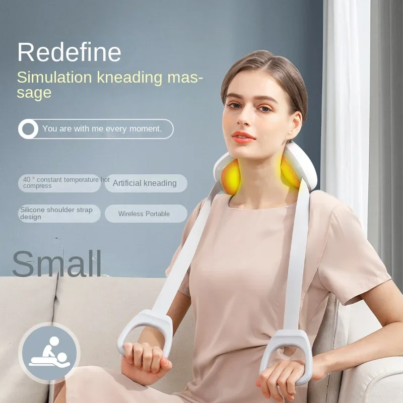 Cervical Massager Wireless Charging - Shoulder and Neck Massage Shawl Smart Kneading  Hot Compress with Compact Silicone Handle trapezius massager shoulder and neck hot compress massage shawl shoulder relaxation simulated human kneading massager