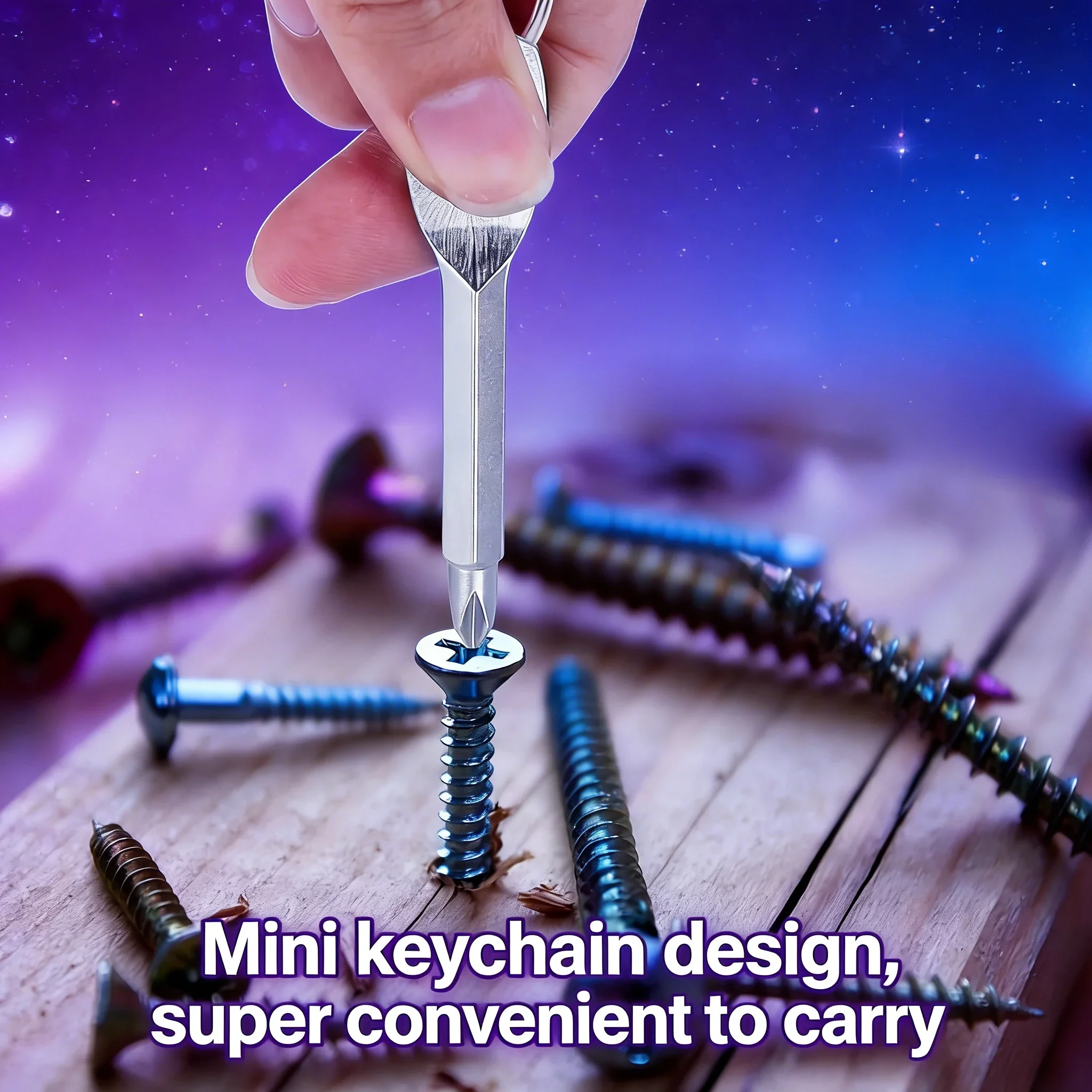 Compact Keychain Multi-Tool - Portable EDC Kit with Adjustable Wrench and Multi-Head Screwdriver