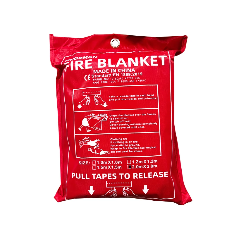 Fire Blanket For Kitchen Home Emergency - Fiberglass Blankets Fire Survival Suspension Flames Retardant Extinguisher Great For