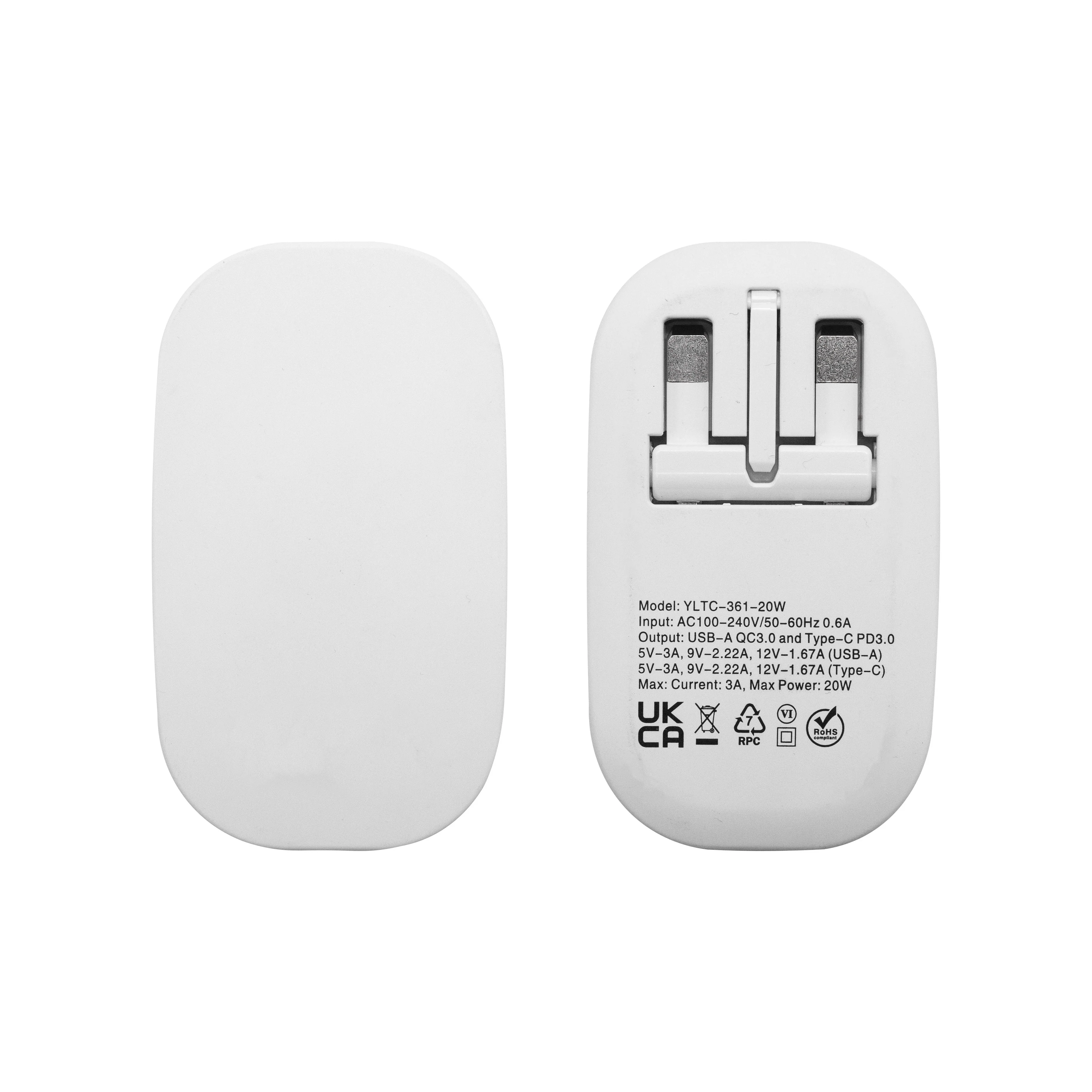 

UK EU 20W 30W Portable type C mobile phones usb wall fast charging adapter