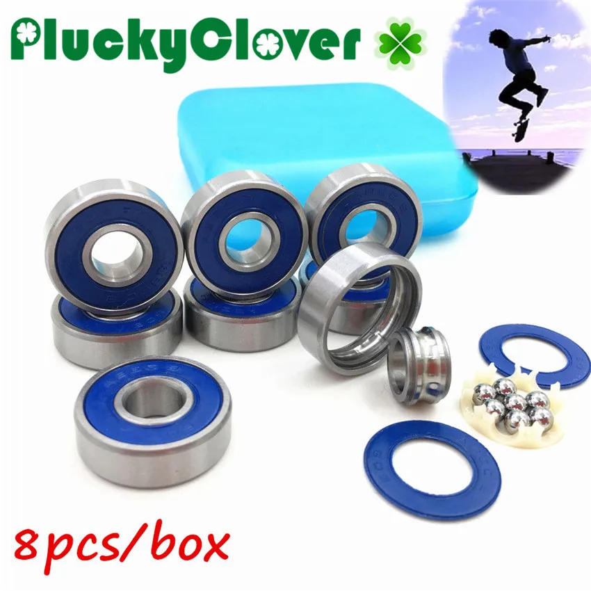 8Pcs 608-2Rs Cuscinetto Per Scooter In Linea Skate Wheel Skate Shoe Bearing 608 Gcr15 Abec 9 Skateboard Longboard Drift Board Bearing