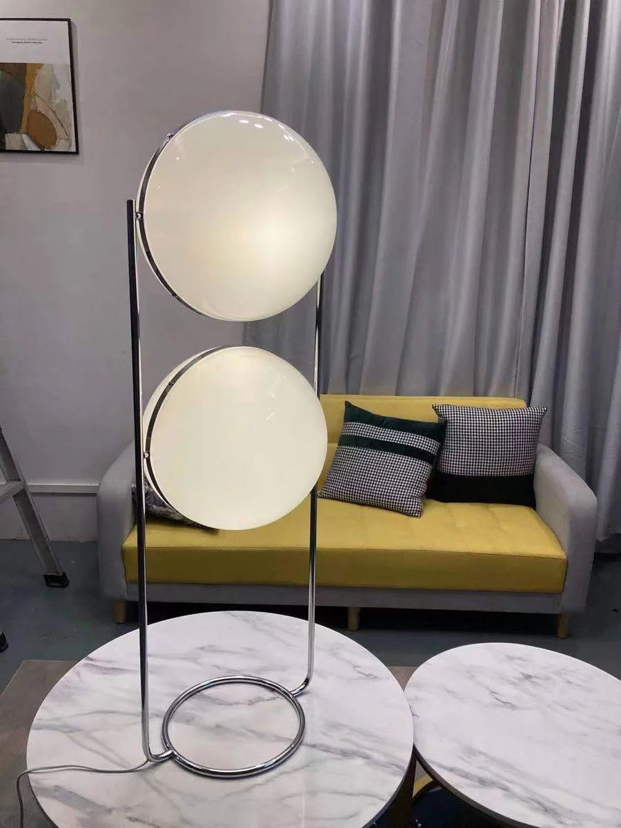 Creative E27 LED Metal Chrome Desk lamp Light Living Room Hotel Room White Acrylic Ball Lights Home Art Deco Art Floor lamp led floor lamp