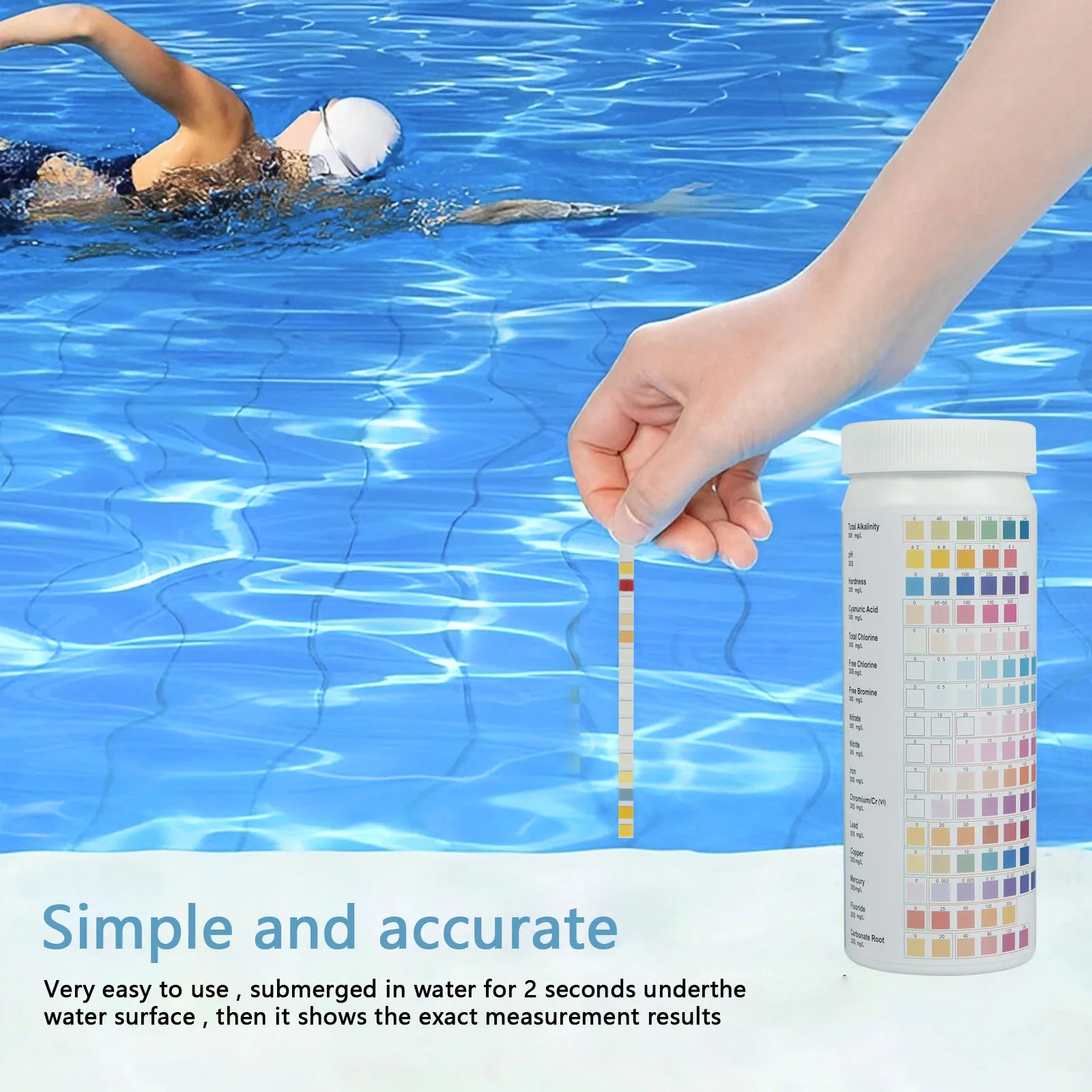 Comprehensive Drinking Water Quality Test Kit - 100 Test Strips for Home, Tap, Well, and Aquarium Water