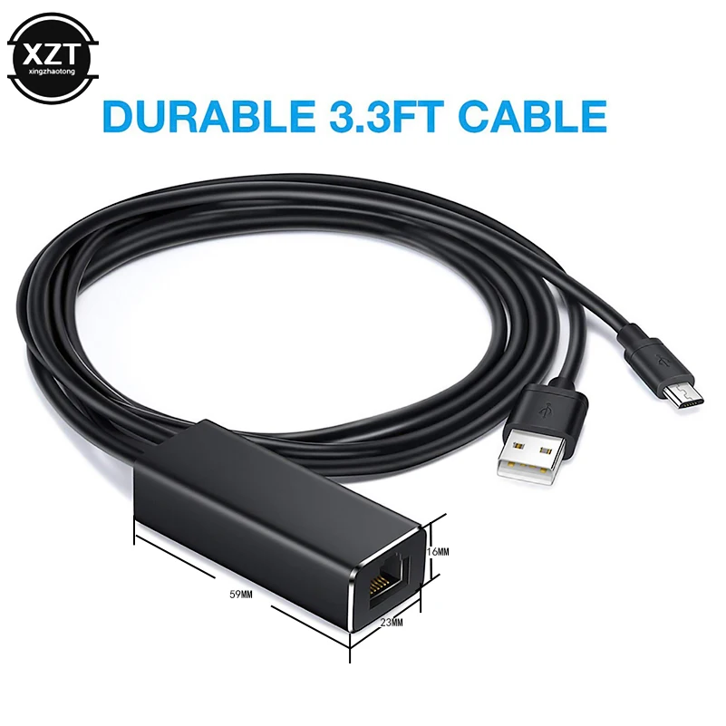 Zexmte-Adaptateur Ethernet DNomecast pour Fire TV Stick, Micro