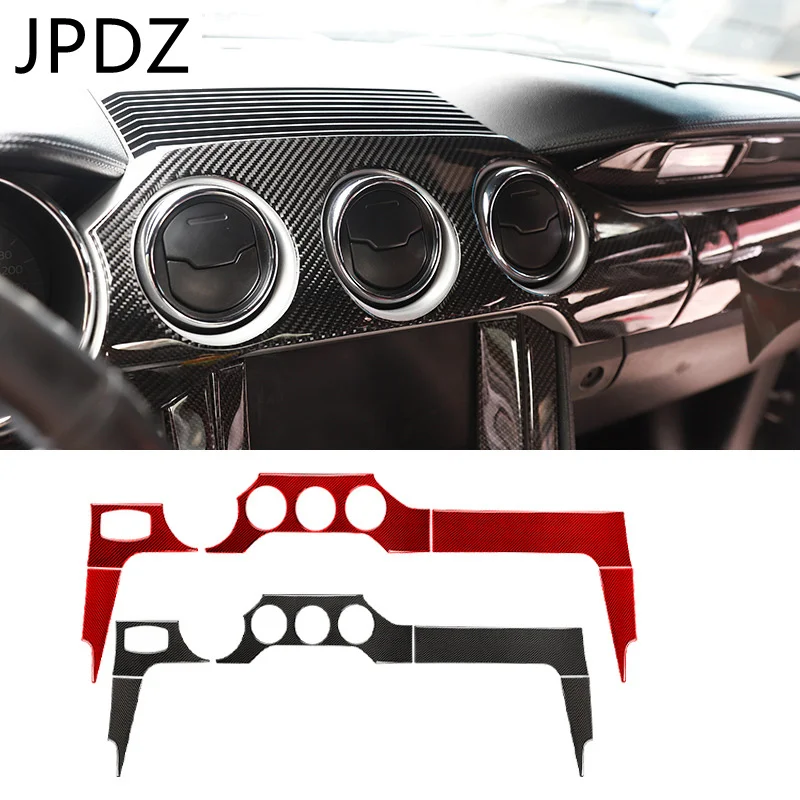 

Для Ford Mustang 2015-2019, украшение панели приборной панели из углеродного волокна, наклейки для автомобиля, аксессуары для салона автомобиля