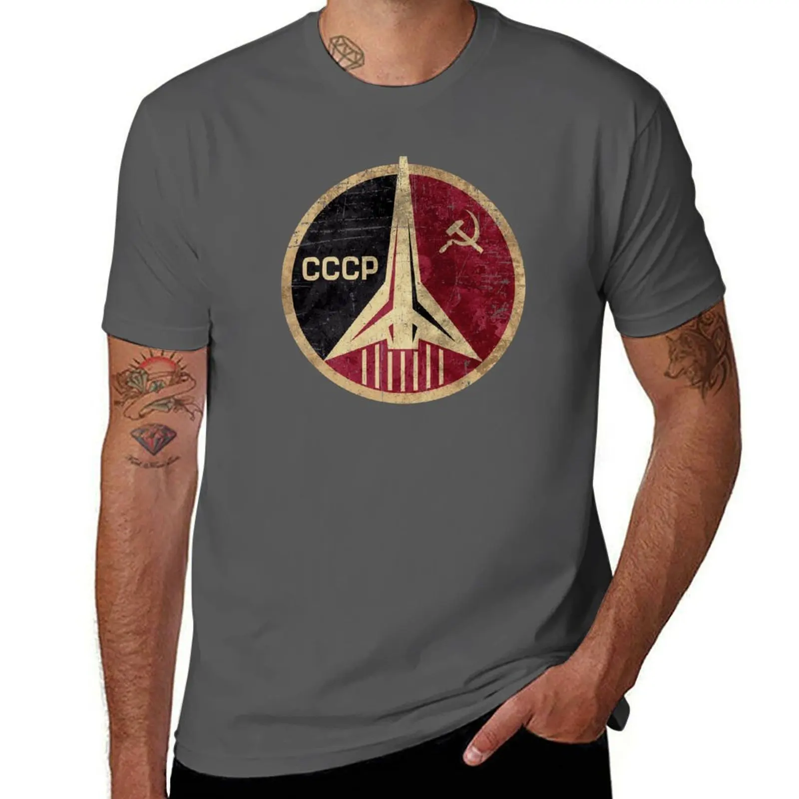 CCCP Spacecraft Shield V01 T-Shirt Stretch Fabric Comfort T-Shirt ...