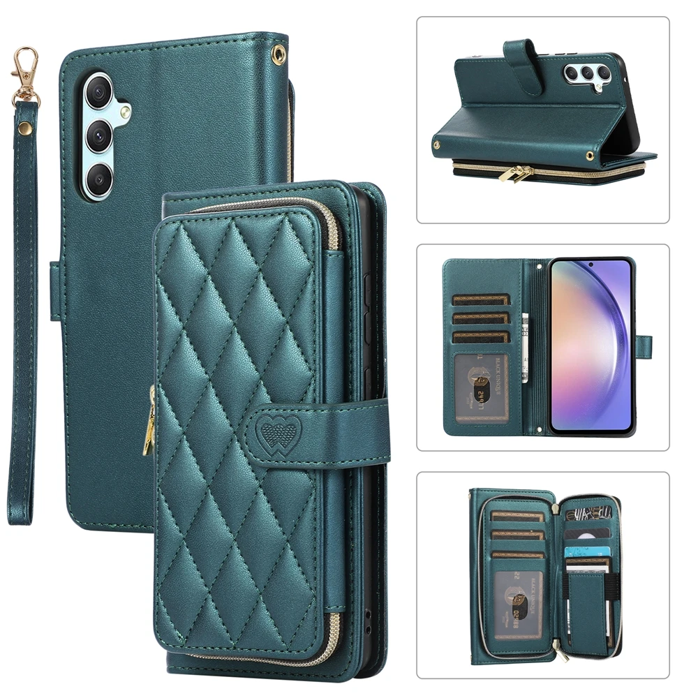Crossbody Leather Wallet Phone Case with Strap