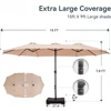 15ft Large Patio Umbrellas with Base Included, Outdoor Double-Sided Rectangle Market Umbrella with Crank Handle, for P 6