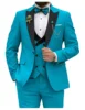 Slim Fit Men Suits Double Groom Formal Business Male Blazer Set Peak Lapel Party Wedding Tuxedo (Jacket+Vest+Pants) 1