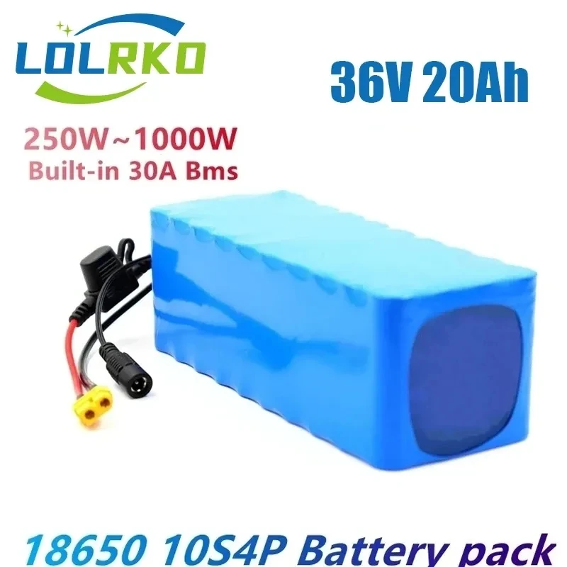 

36V 10S4P 20Ah 18650 high-capacity power 42V 750W 1000W lithium battery pack for ebike electric car bicycle scooter belt 30A BMS