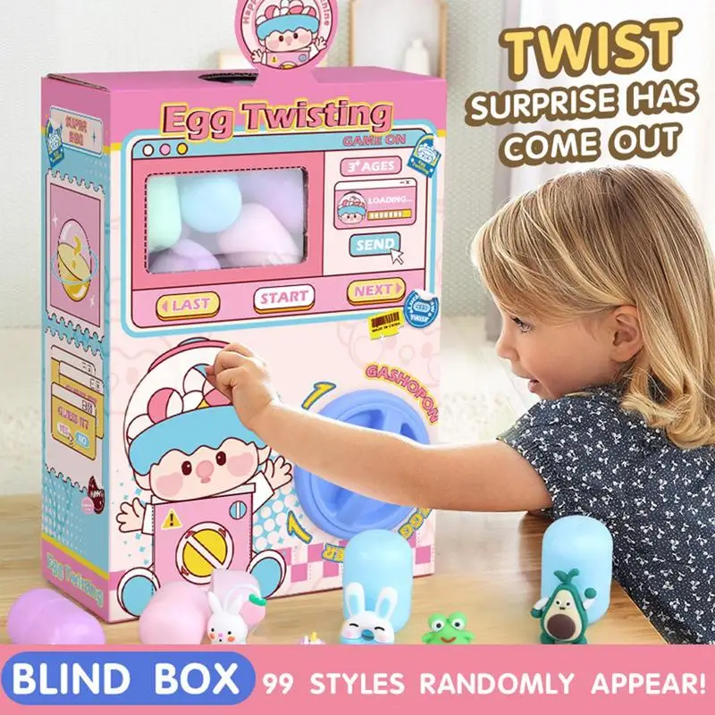 Children Gashapon Machine Mini Claw Arcade Crane Cartoon Doll Blind Box Egg Twisting DIY Educational Games Toys for Kids Gifts 3