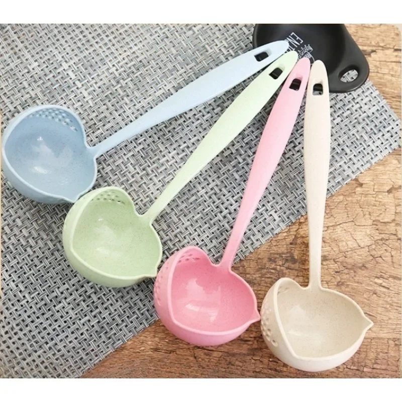 

Кухонная утварь, ложка для супа из пшеничной соломы, ложка с утечкой, Бытовая Посуда 2 в 1, горячий горшок, двухцелевая ложка для супа