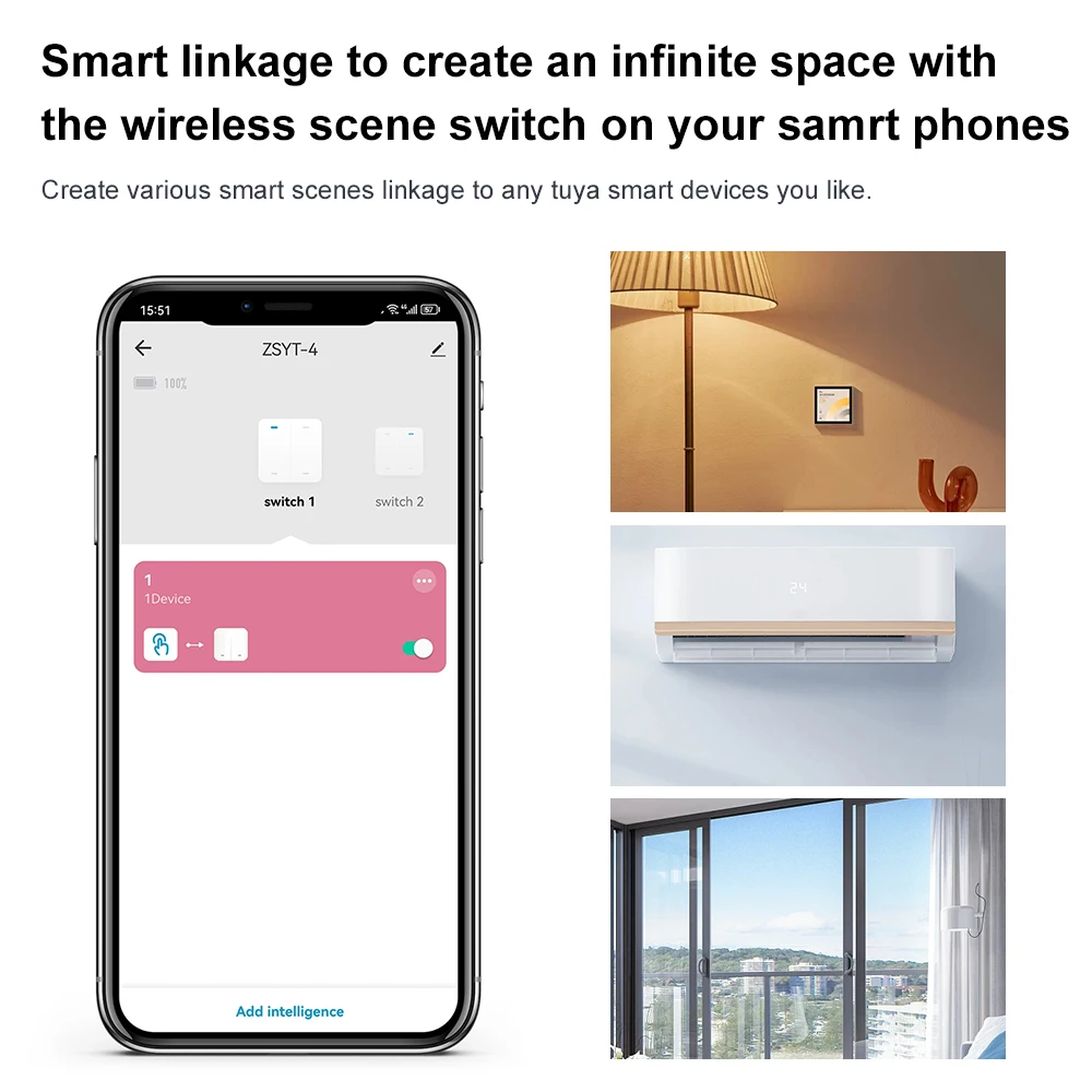 Tuya ZigBee APP 3.0 Smart Wireless Scene Switch 1/2/3/4-Gang Automation Push Button with Remote Smart Home Automation Scenario