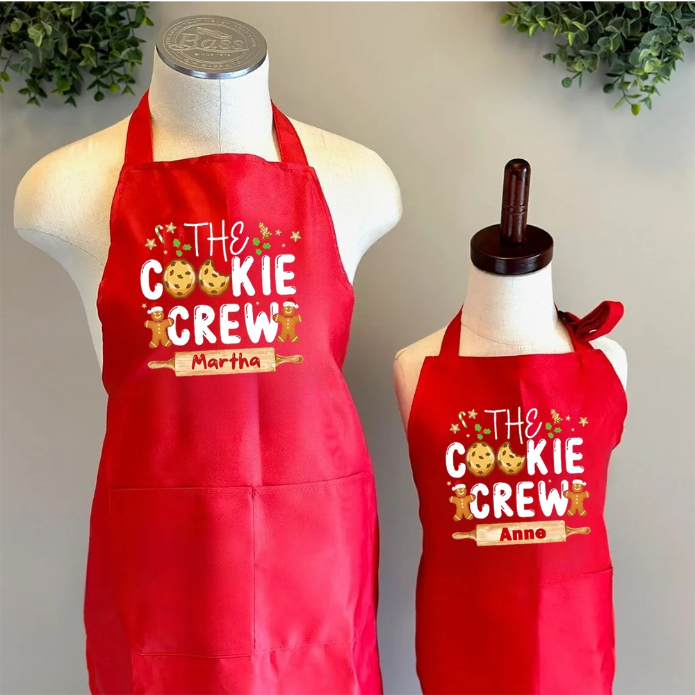 Personalisierte „Cookie Making Crew“-Schürze, Weihnachtsschürze für Frauen, festliches Backgeschenk, Weihnachtsplätzchenschürze, Küchendekoration