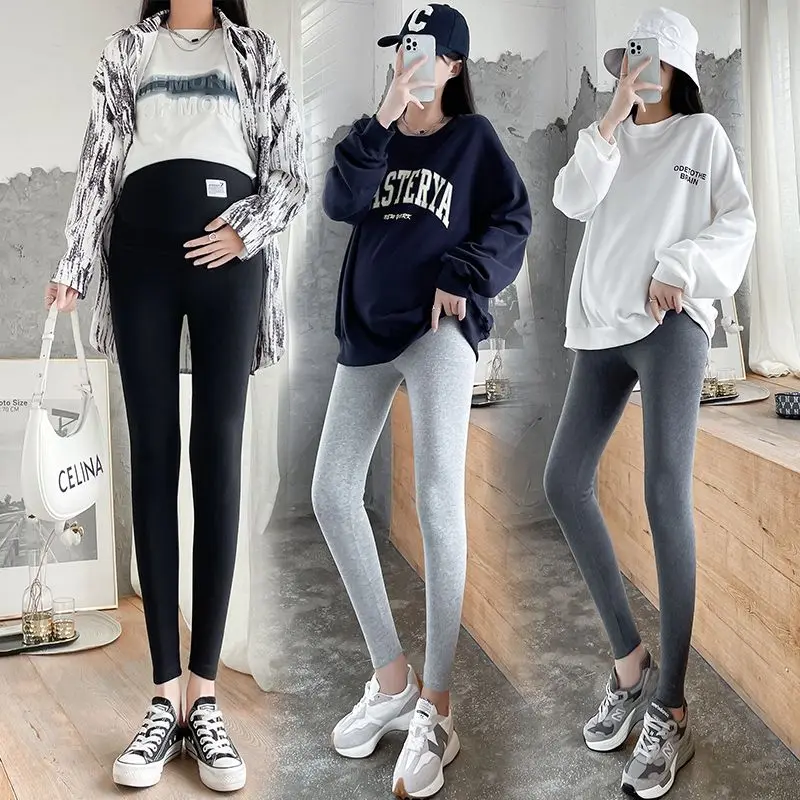 Maternity Leggings New Spring Pure Cotton Outer Wear High Waist Versatile Belly Support Trousers Pregnant