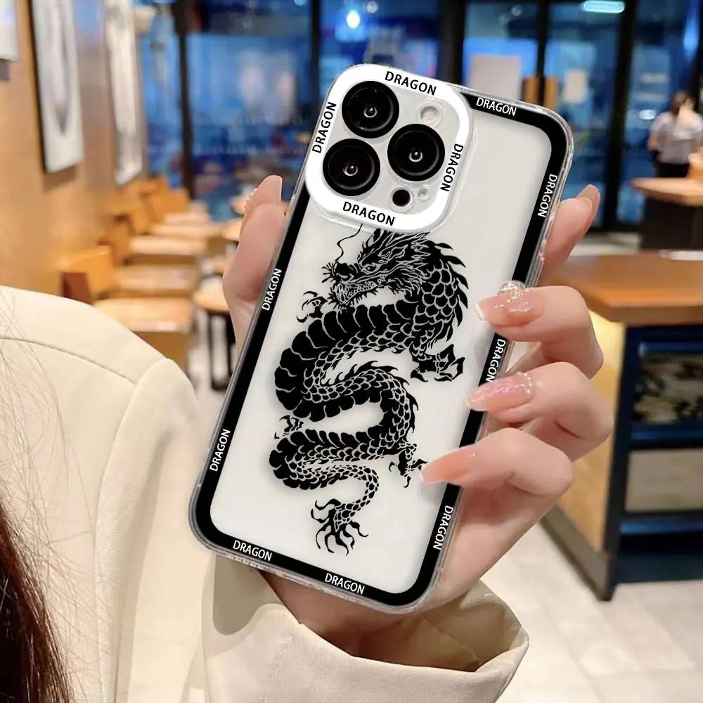 Oriental Dragon Clear Phone Case Cover