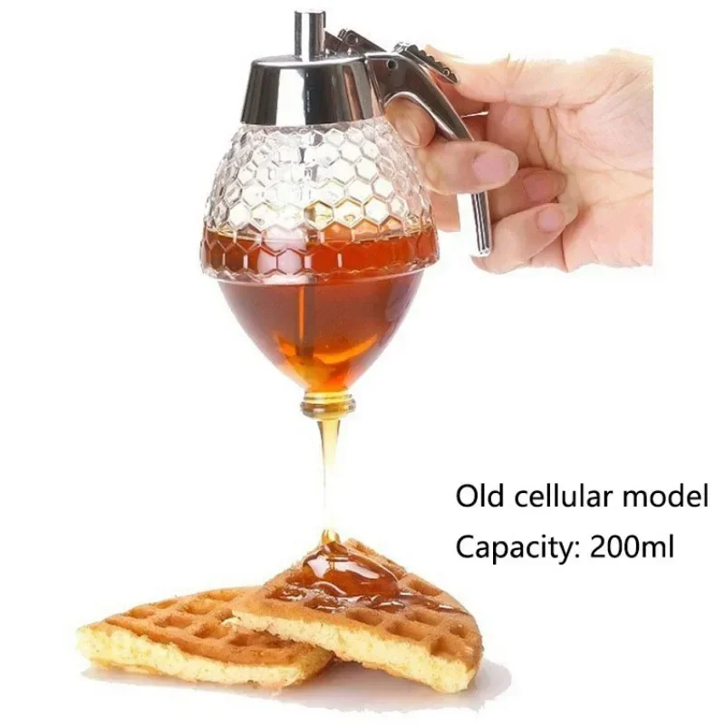 1PC Creative Press Honey Jar Plastic Sealed Funnel Type Jar Honey Jam Dispensing Squeeze Bottle Syrup Jug with Base