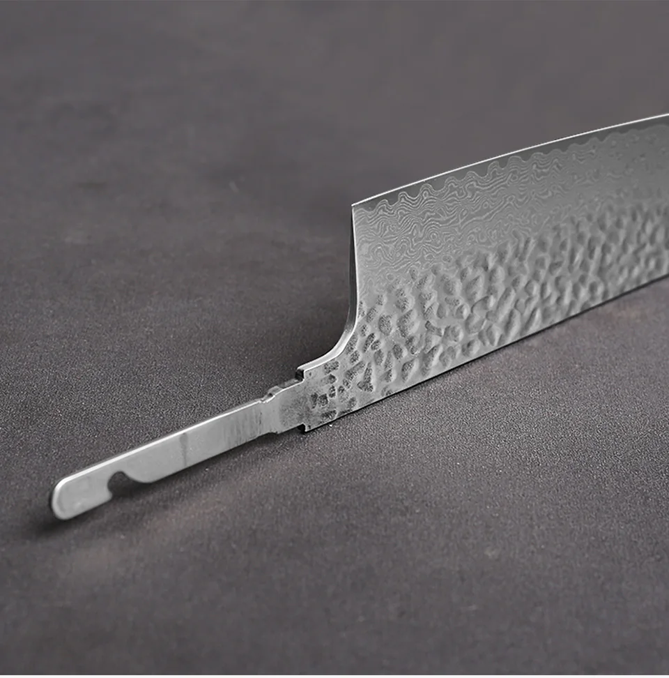 Damascus Steel VG10 Chef Knife Blank - Hand Forged Kitchen Knife Making Tool