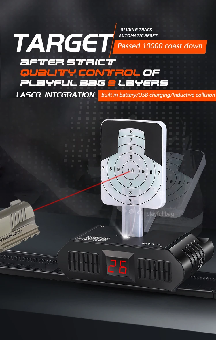 2024 New upgrade Full automatic multi-function voice music automatic scorer automatic reset laser target Toy gun shoot targe