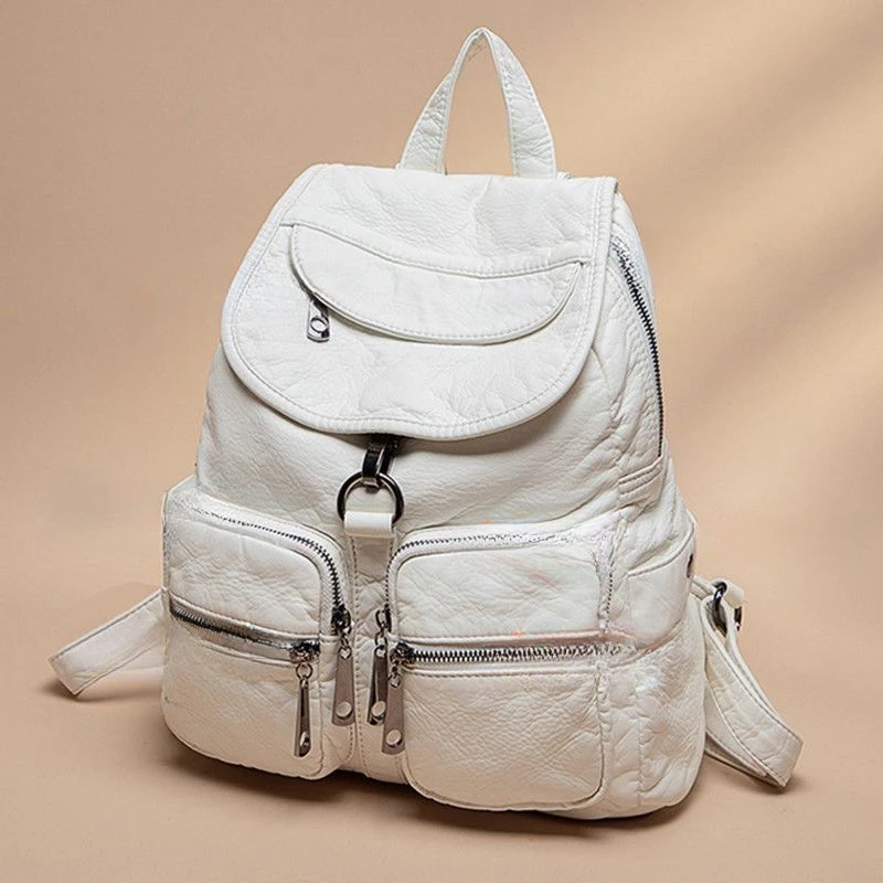 2024 New Large Capacity Soft Leather Backpack for Commuting and Traveling,Stylish Unisex Student Bag for Men and Women,