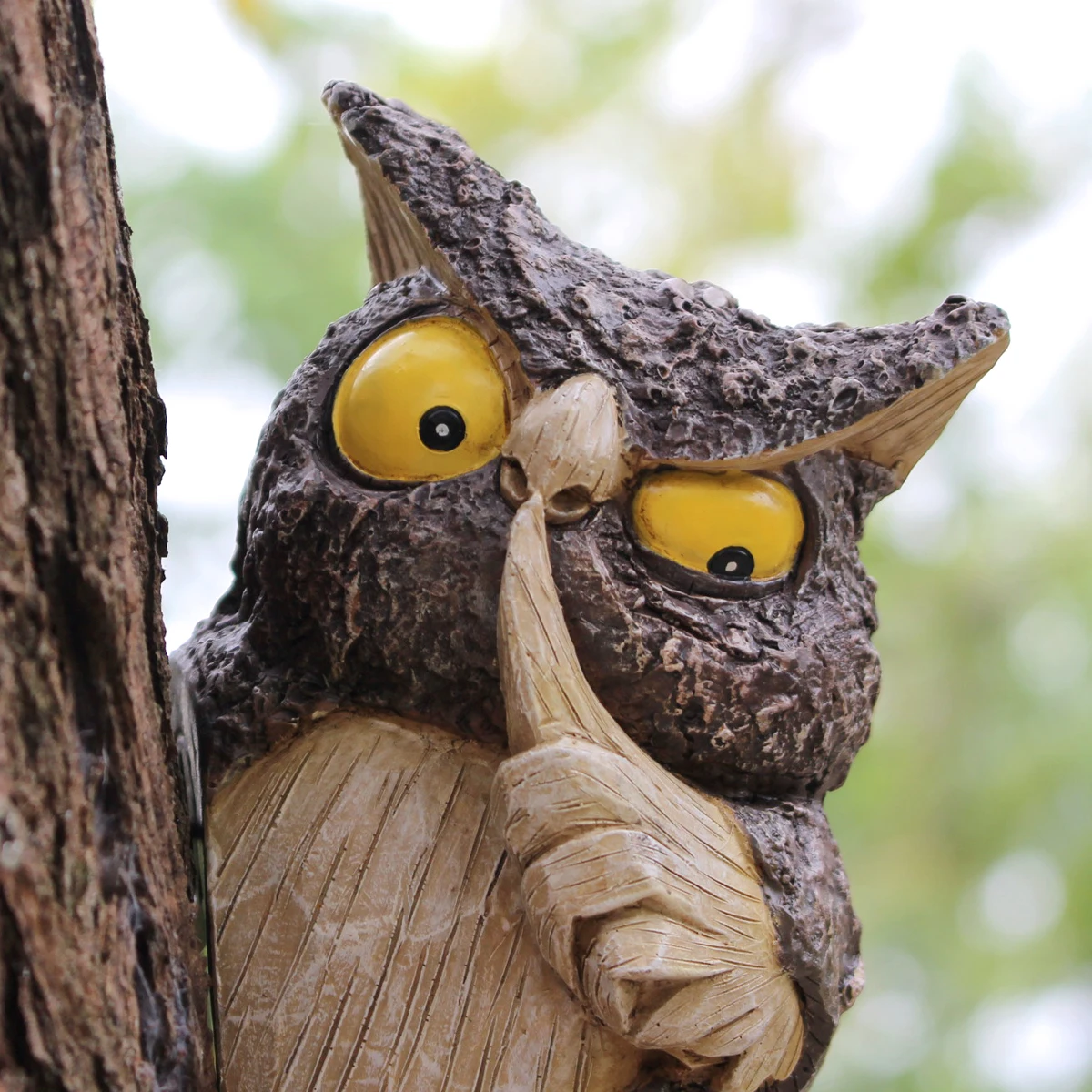 Hide and seek owl tree hanging personified owl courtyard garden big tree scene decoration fun animal hanging 1pc garden statue owl decoy garden decoration animal ornaments