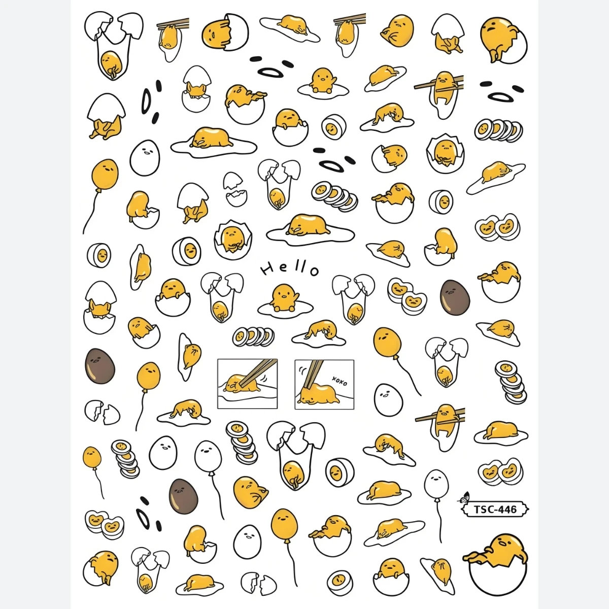 TSC-283 Gudetama Anime 3D Nail Art Sticker Stamp Decal Nail Slider for DIY Fashion
