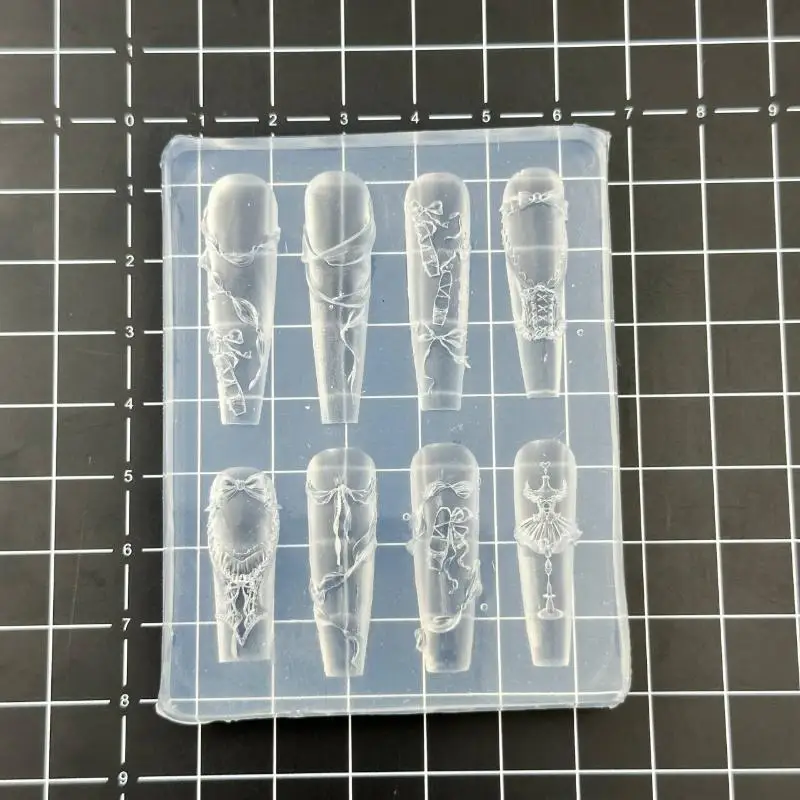 Französische Spitze Kette Blumen 3D Acrylform Schwan Nail Art Dekorationen DIY Silikon dekoriert Nail Art Vorlagen Nägel Form Werkzeug – Detail 7